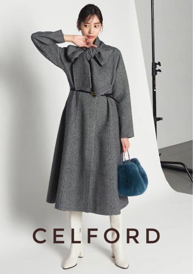 CELFORDストール付きリバードレスコート【チェック 36】 - メルカリ