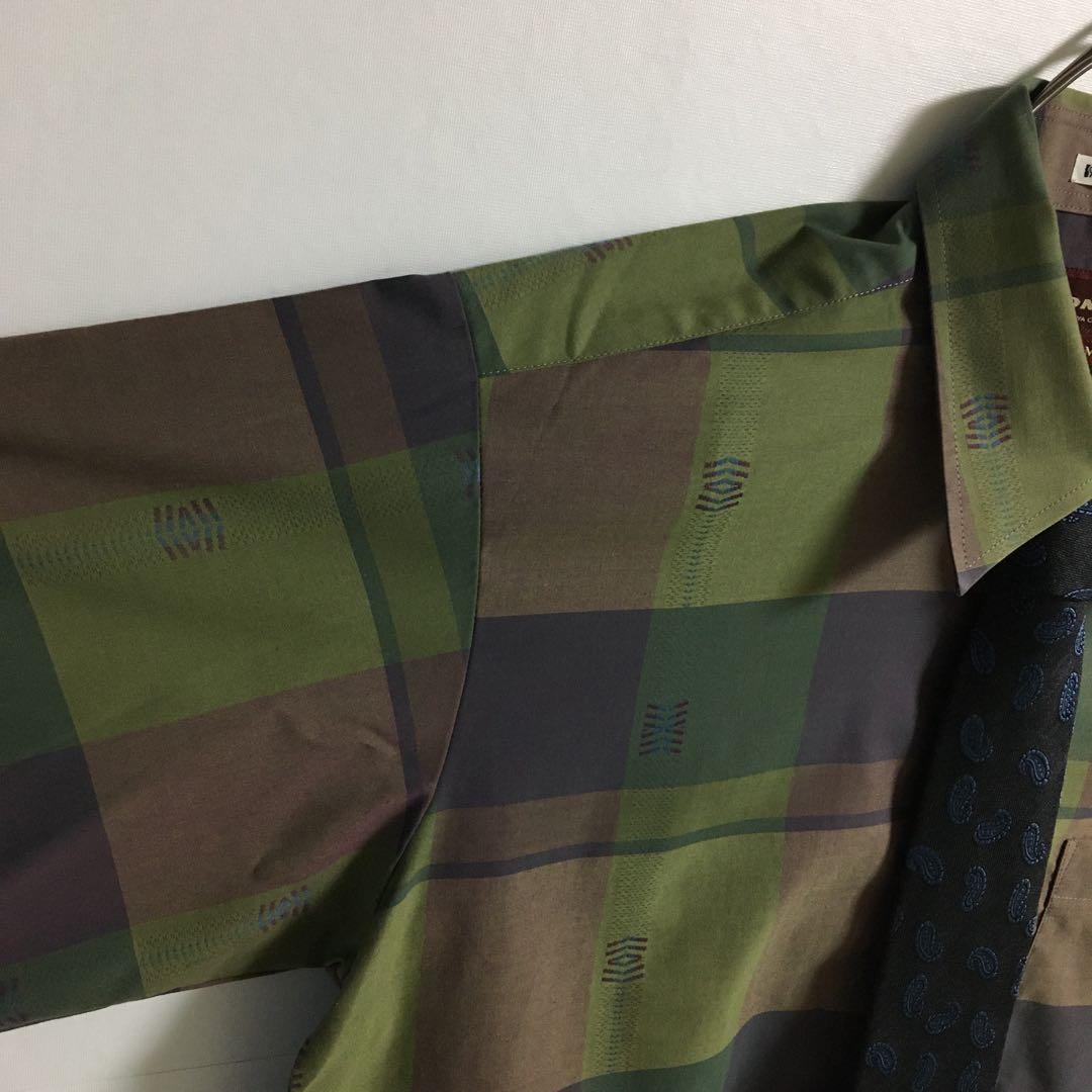 ネクタイシャツ 古着 ペイズリー柄シルクネクタイ チェックジャガード