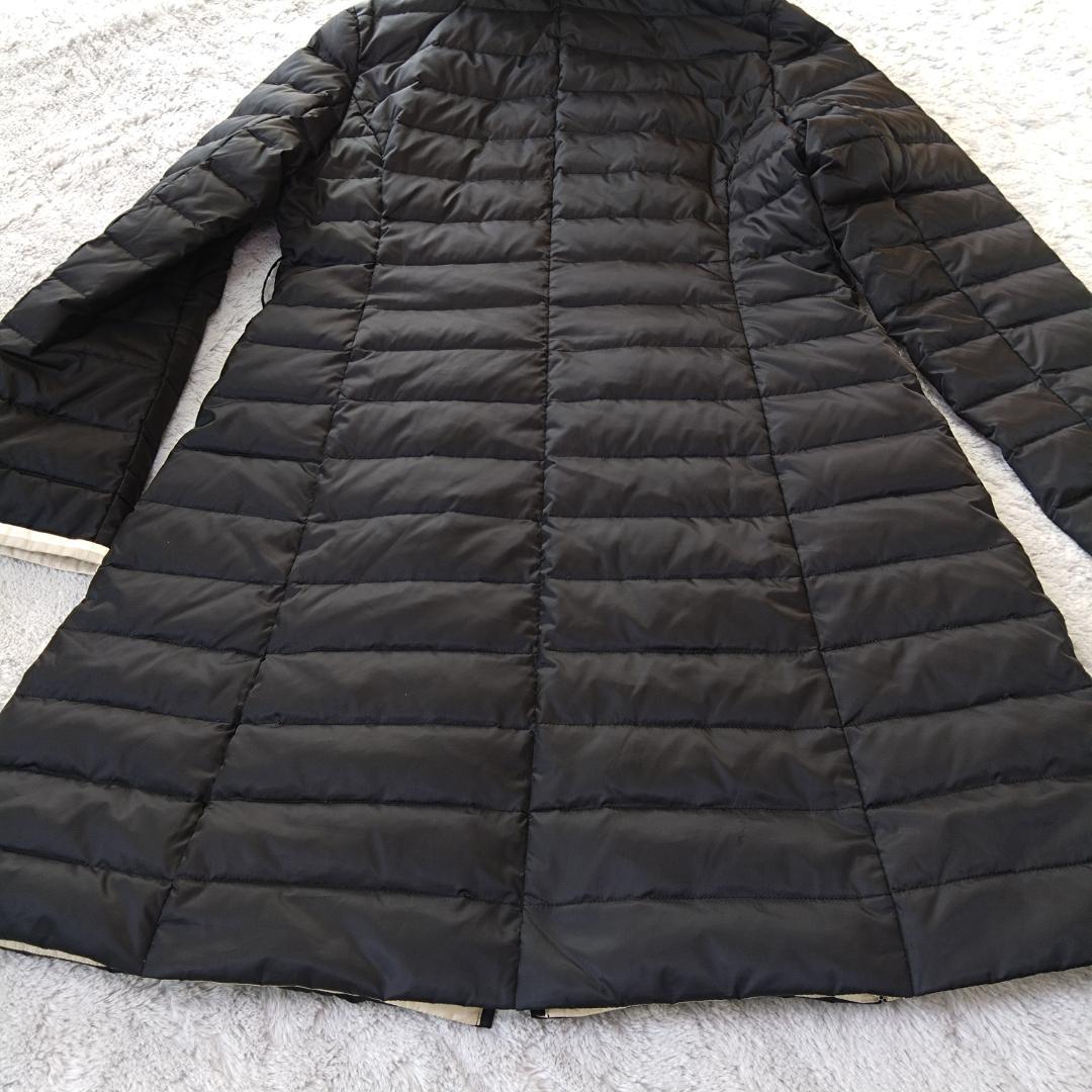 オースチンリード フード付きダウンコート L40 ビジュー装飾つき 黒 白