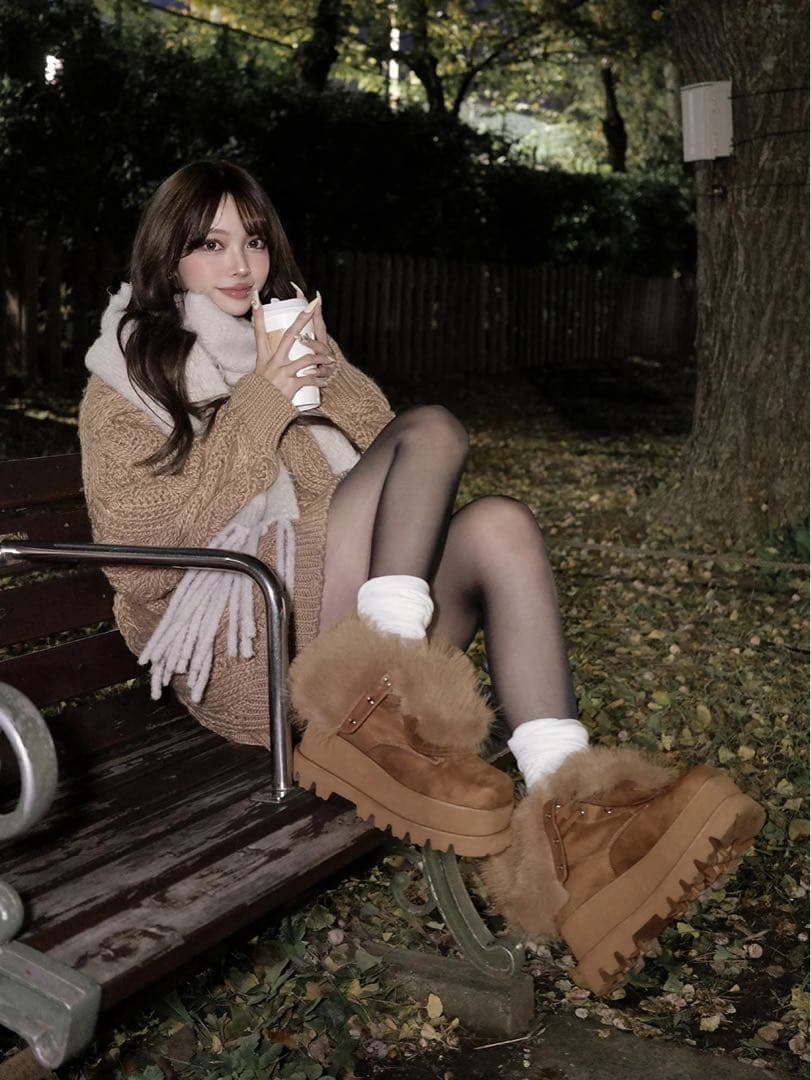 Darich ダーリッチ ライニングファーエンジニアブーツ キャメル M