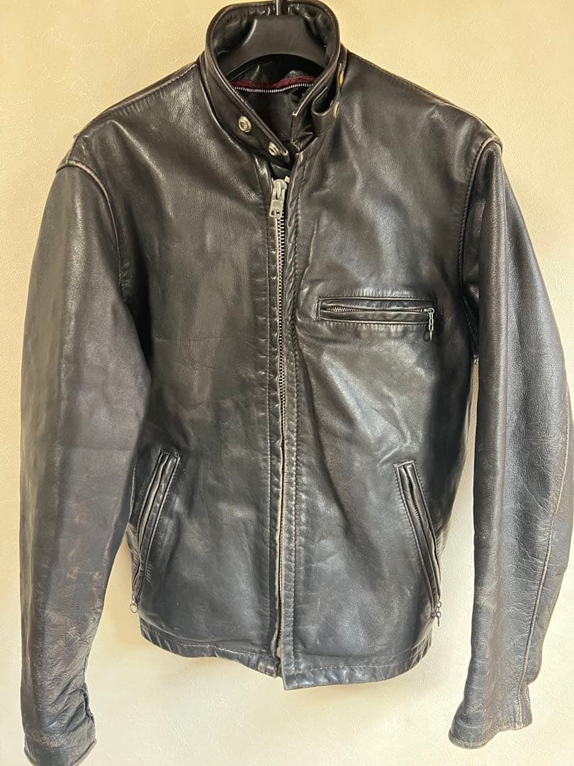 【古着】レザー シングルライダースジャケット 50's レザー シングル ライダースジャケット – 古着屋Top of the Hill