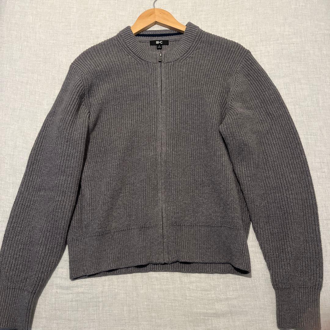 ユニクロC クルーネックフルジップカーディガン M グレー - メルカリ