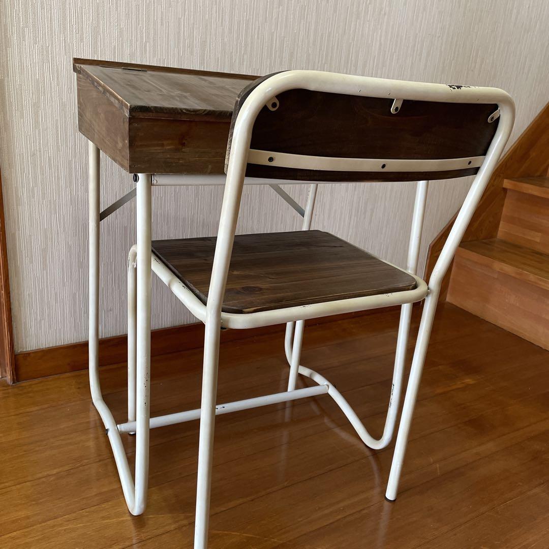 Salut サリュ　レトロ　スクールデスク　チェア　セット　学習机　椅子 Salut サリュ レトロ スクールデスク チェア セット 学習机 椅子