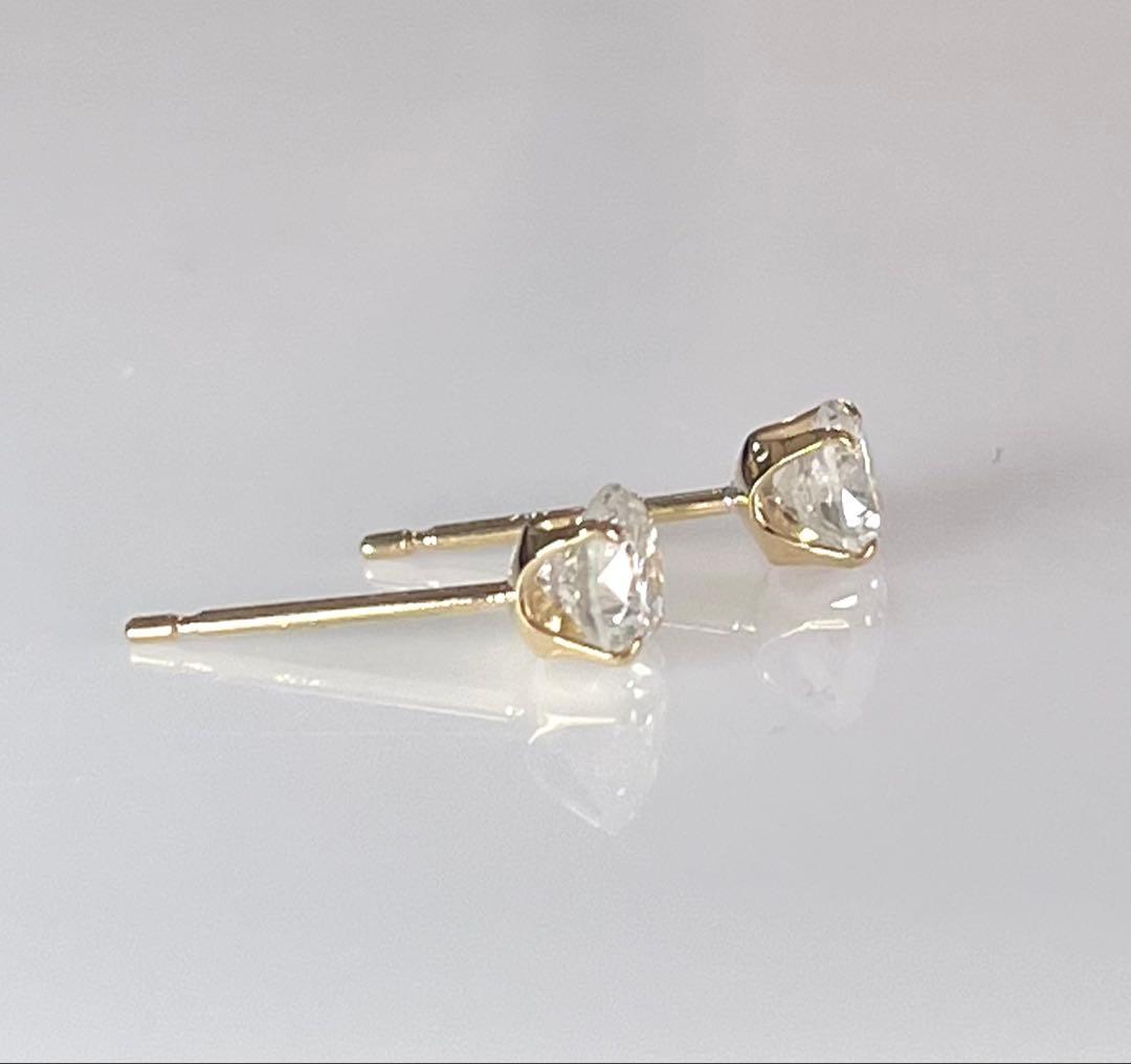 あやの様専用 訳ありpt天然ダイヤ4本爪ピアス 計0.6ct 鑑別カード付き