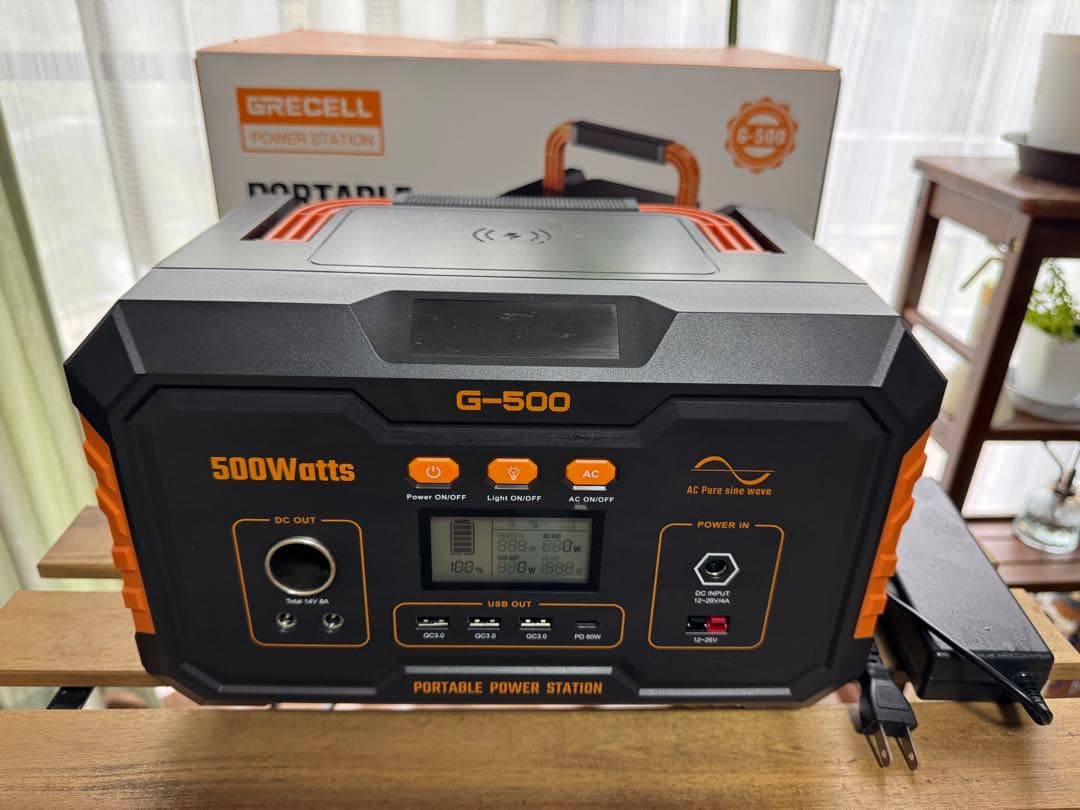 Grecell G-500 ポータブル電源 500W モノ評】GRECELL 500W ポータブルバッテリーで災害時やキャンプの電源