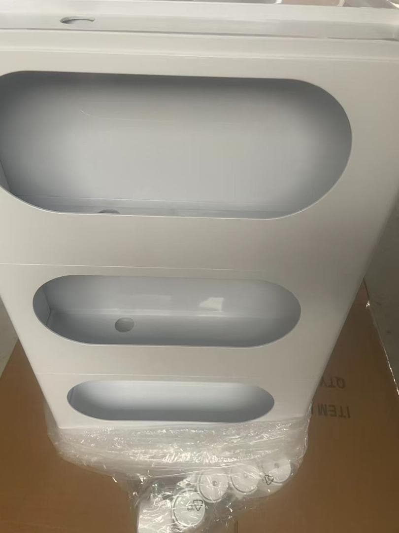 在庫処分品】マルチキャスター付き4面収納ワゴン プッシュ式スライドトレー