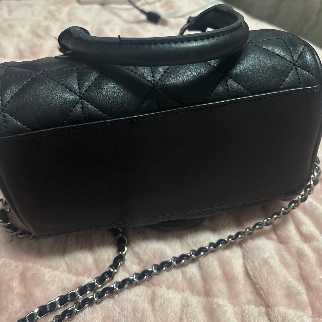ミシェルマカロン キルティングミニボストン ブラック - メルカリ
