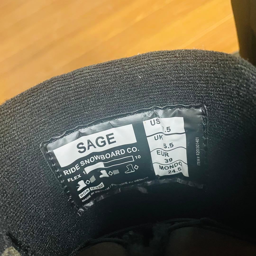 【超美品】RIDE ライド　SAGE BOA スノーボードブーツ 24.5cm