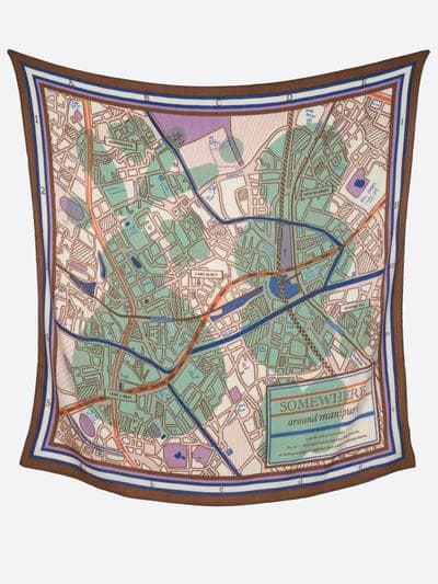 【今季新作】manipuriマニプリ　ウールシルクストール/コラージュサムウェア ウールシルクストールヘリンボーン織120＞コラージュサムウェア – manipuri