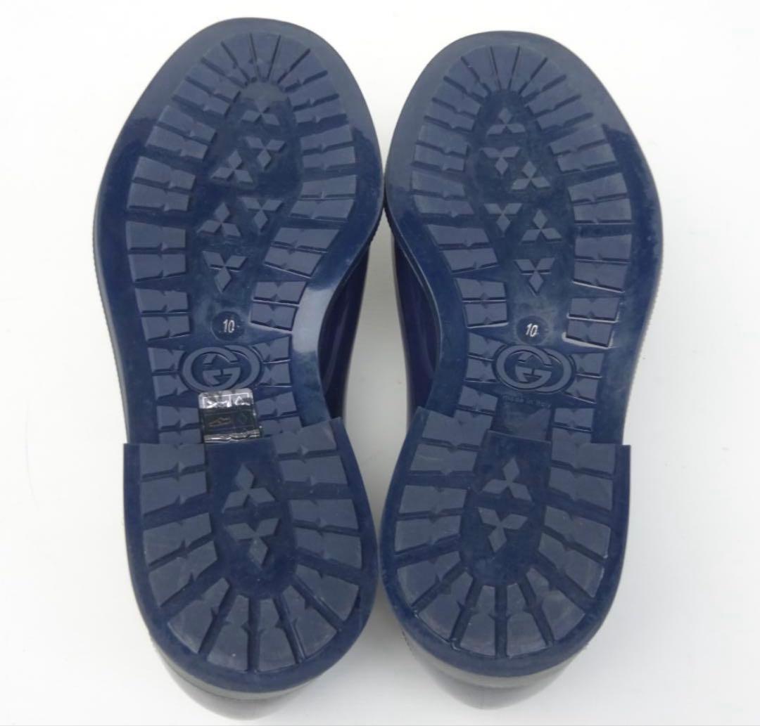 GUCCI グッチ ホースビット ラバーレインシューズ ローファー 雨用紺10