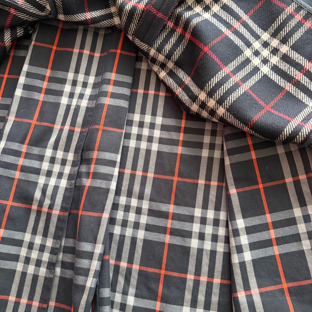 バーバリーズ ロングコート 玉虫色 紺 ノバチェック ライナー 2way