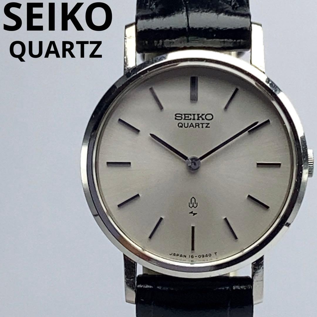 SEIKO QUARTZ 電池交換済 日本製 革ベルトBAMBI製新品 CASSIS（カシス） セイコー ドルチェ スクエアケース 用 裏面防水