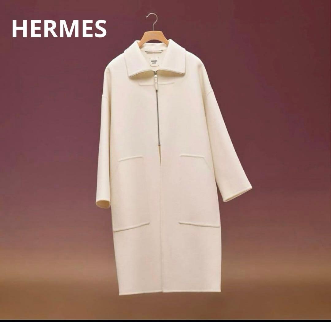 エルメス☆カシミヤコート22AW☆ダブルフェイス☆ルーズフィット☆size