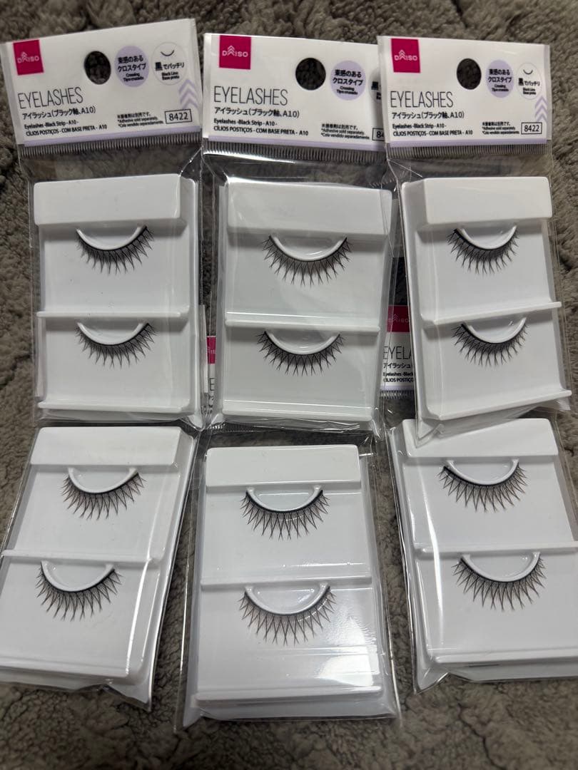 6個セット】未開封品 ダイソー つけまつげ アイラッシュ ブラック軸
