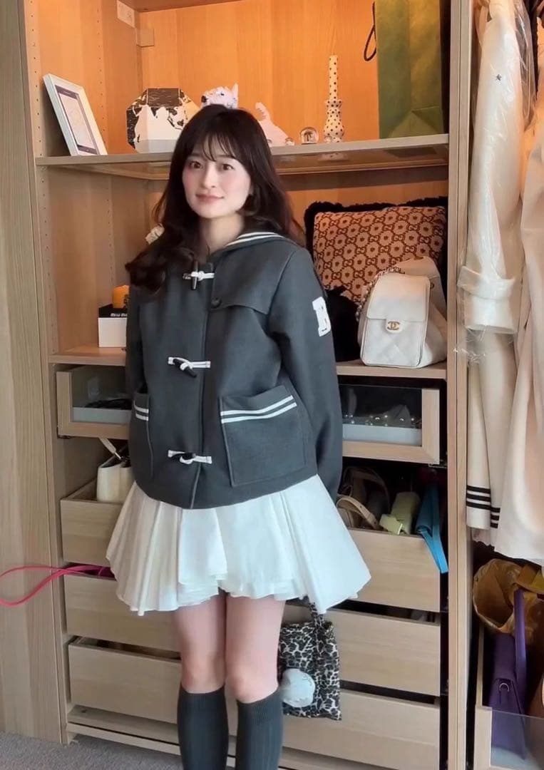 新品未使用】Bibiy. セーラー襟ジャケット ダウンショートコート