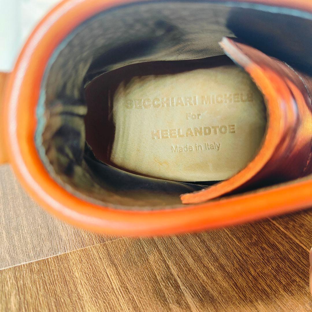 未使用級極美品】HEELANDTOE 高級バーガンディワークブーツ イタリア製