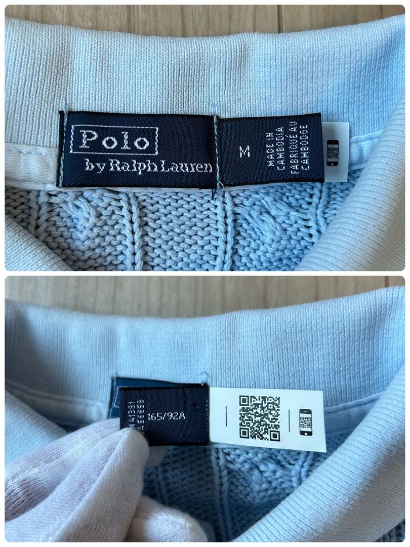 完売品＊ポロラルフローレン 水色 ケーブル編み ノースリーブニット M