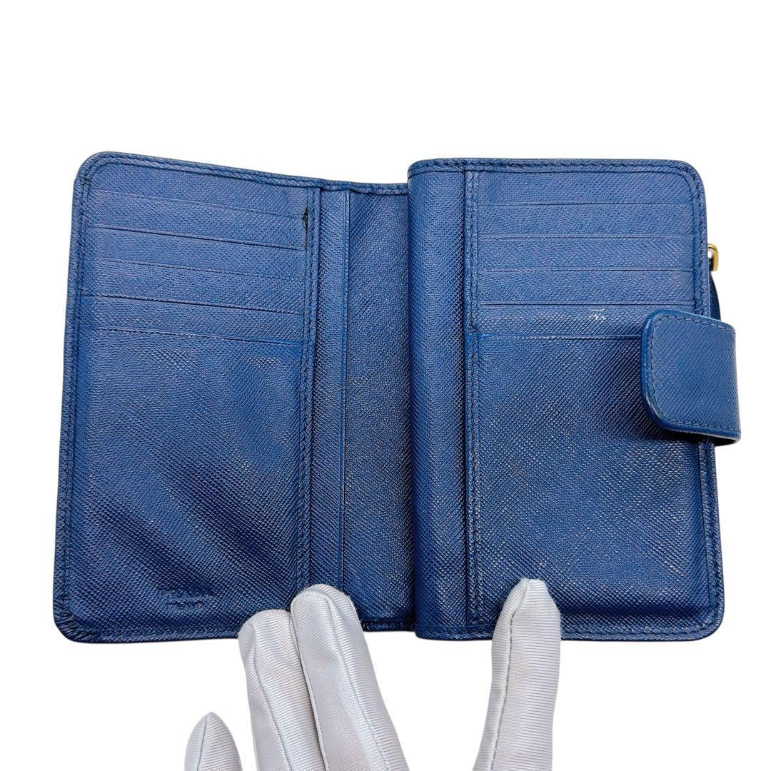 プラダ 1ML225 レザー サフィアーノ コンパクトウォレット 二つ折り