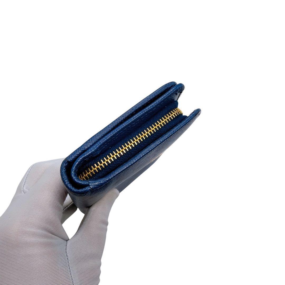 プラダ 1ML225 レザー サフィアーノ コンパクトウォレット 二つ折り