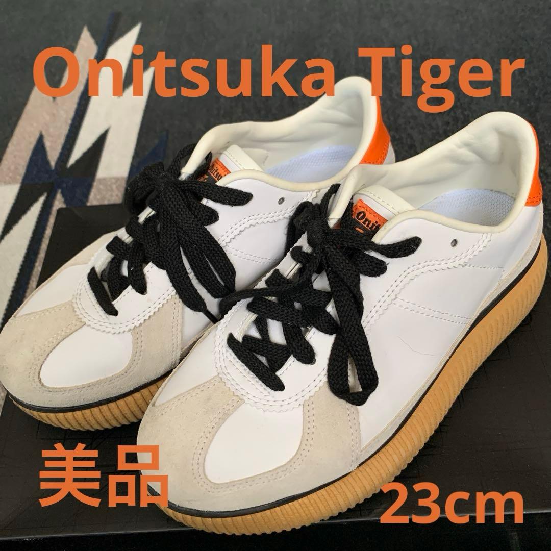 美品Onitsuka Tiger スニーカー ホワイト、オレンジ23cm - メルカリ
