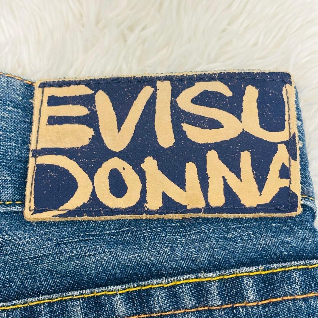 希少 EVISU DONNA 大黒 白 ビックカモメ デニム 虎耳 ストレート