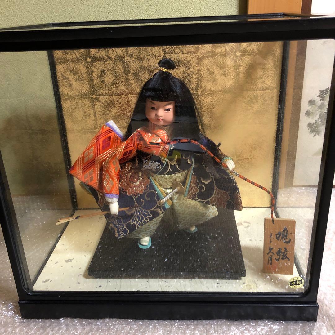 日本人形 五月人形 鳴弦 東京久月 ガラスケース入り