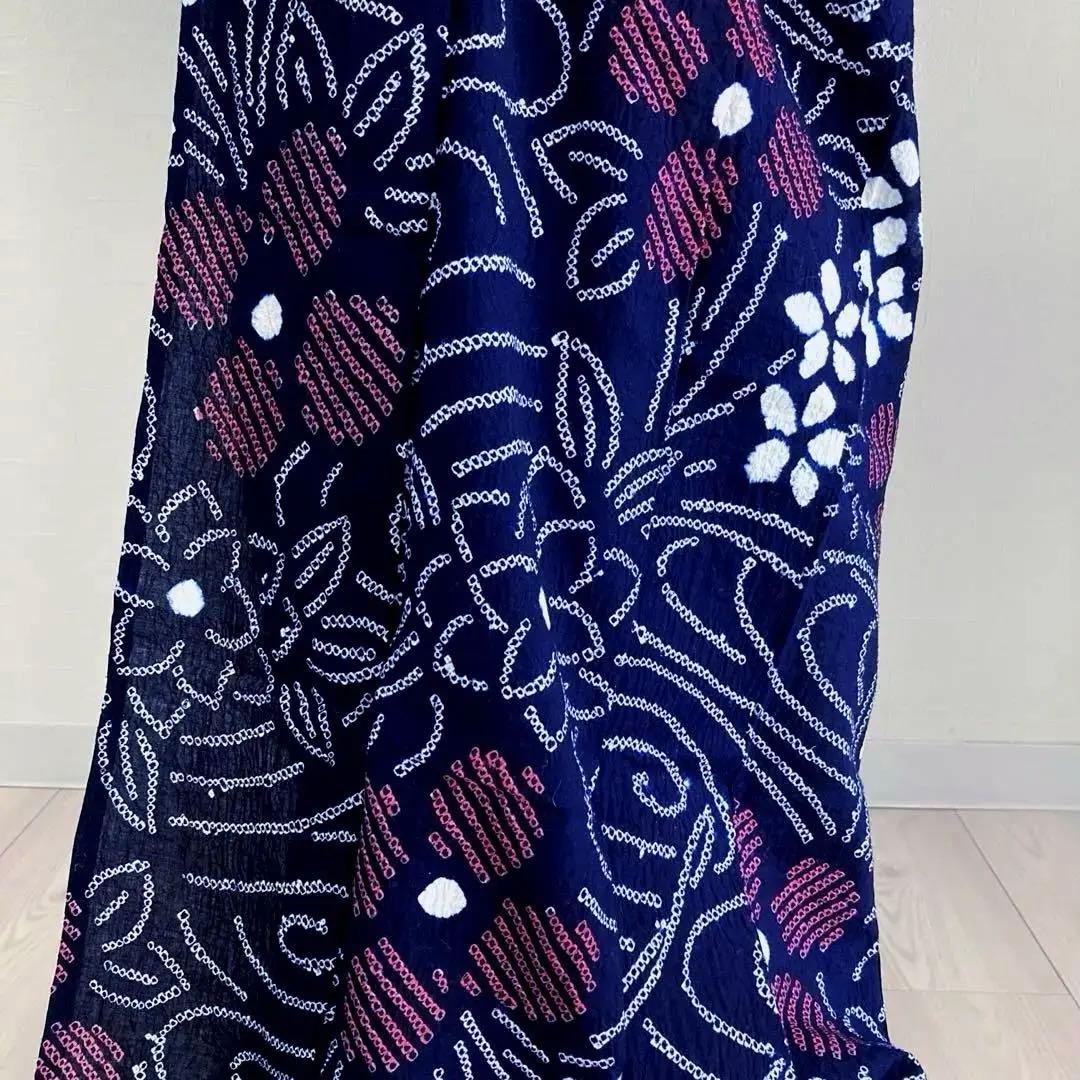 かなろうず　有松鳴海絞り浴衣　手縫い　上質　濃紺　絞り浴衣　No.6-68