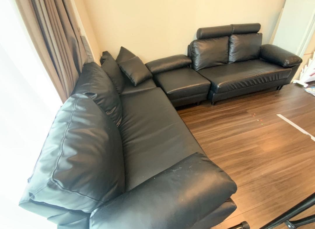 12月終了‼️都内引き渡し‼️コーナーソファ 4人掛け 幅270cm レザー