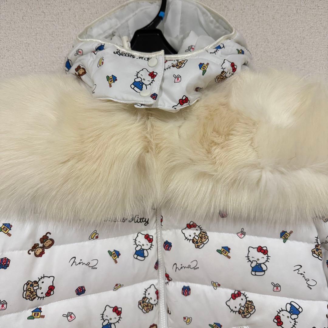 ココ様⭐︎Nina mew キティちゃん柄リアルファー付きダウンコート