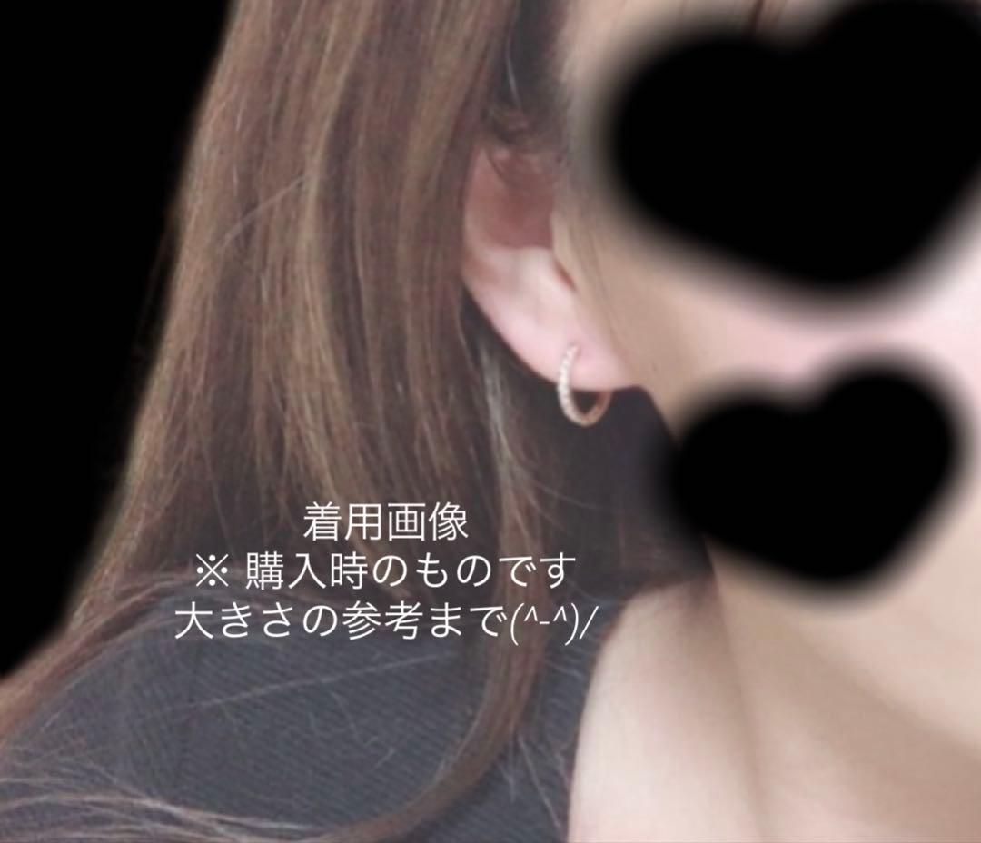 K18PG 18金 ピンクゴールド ダイヤモンド 中折 フープピアス 0.4ct