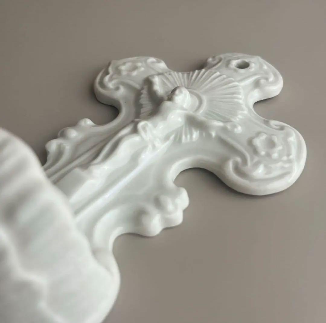 フランスアンティーク ♧ 十字架の聖水盤 16.3cm