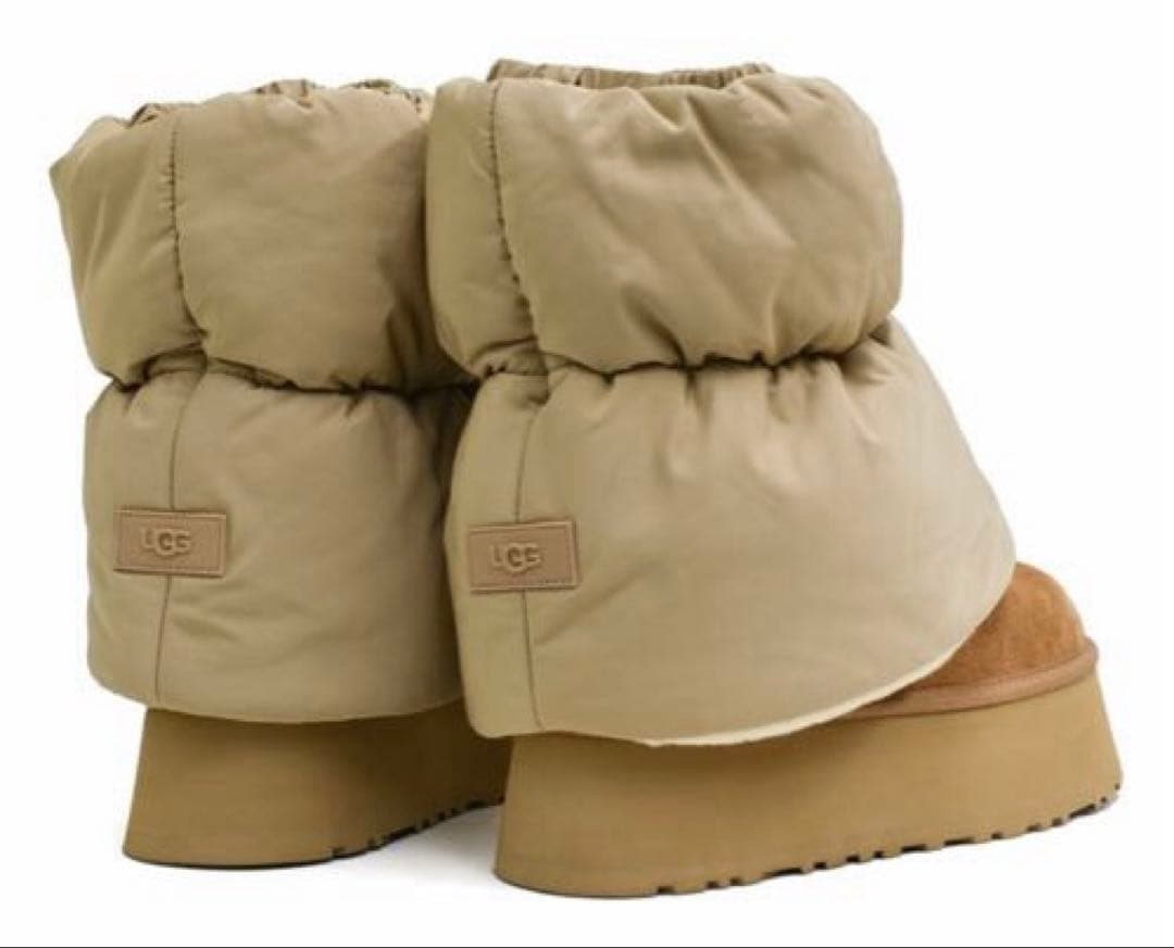 UGG ムートンブーツ キャメル 22cm クラシックディッパーパッファー 美