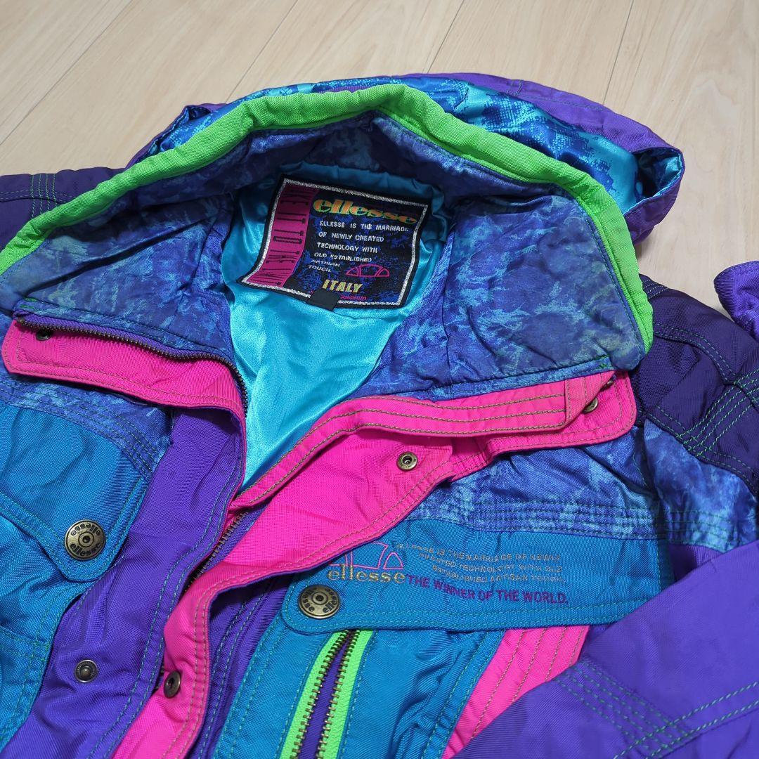 ellesse スキーウェア スノボー 上下 昭和レトロ ヴィンテージ 紫