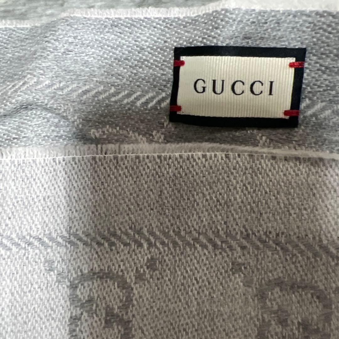 GUCCI グレー マフラー 48x180cm - メルカリ