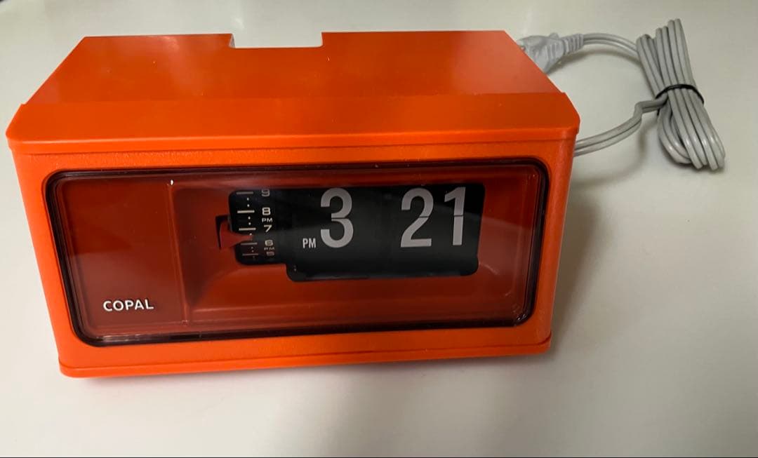 美品！完動品 COPAL パタパタ時計 オレンジ - メルカリ