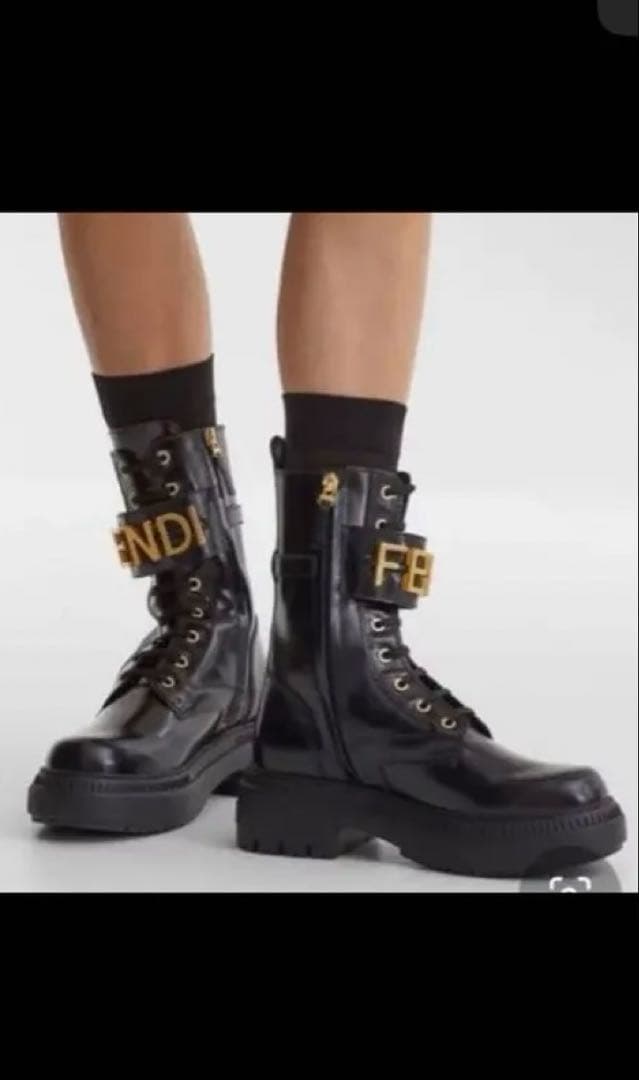 seikaFENDIミリタリーブーツ36 SHENKEL レディース SWAT コンバットブーツ ミリタリーブーツ サイド
