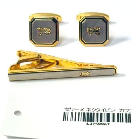 美品 Celine ネクタイピン カフス カフリンクス セット ゴールド