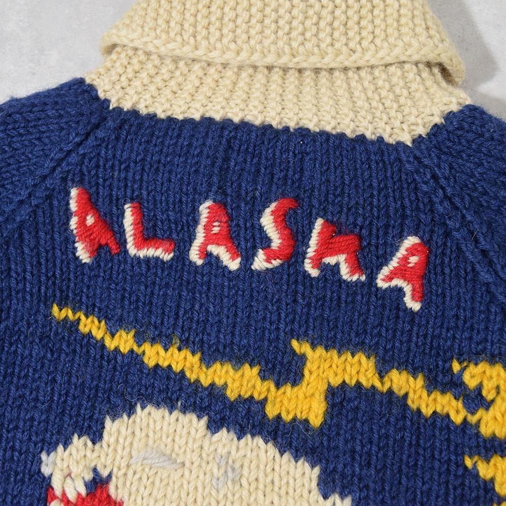 90s ALASKA カウチン ニット セーター S 古着 アメカジ ビンテージ