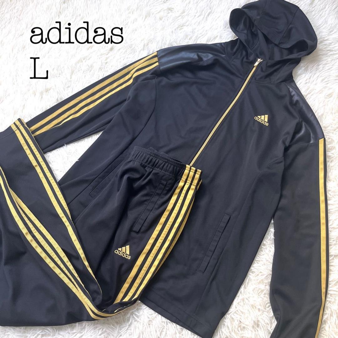 超美品 adidas アディダス ジャージ セットアップ ブラック ゴールド
