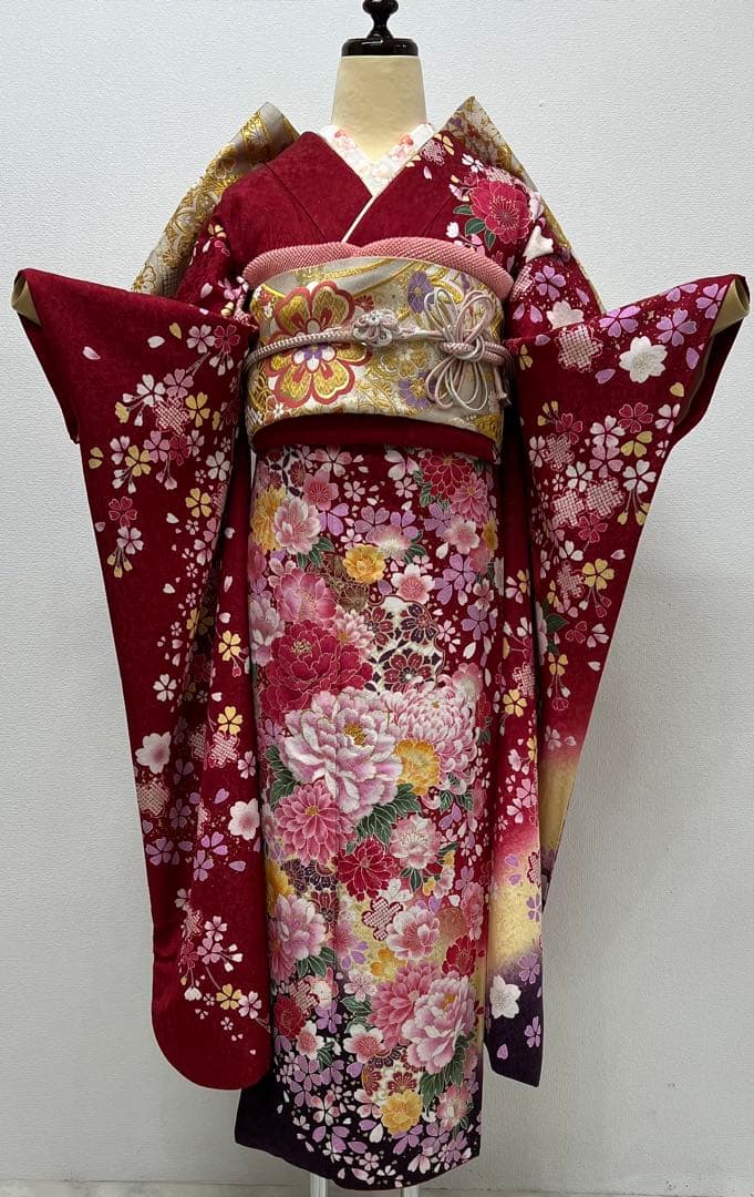 振り袖 フルセット 別誂長襦袢 成人式 金彩加工 刺繍入り 銀通し 799