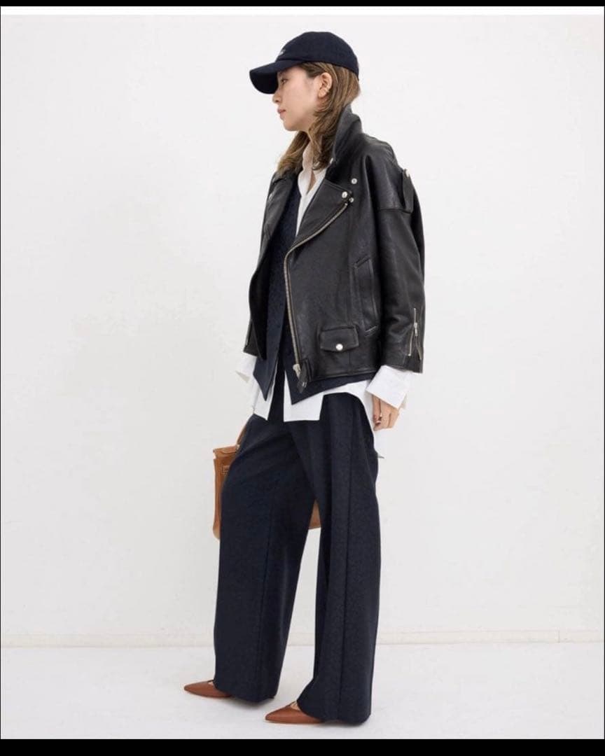 アパルトモンLisiereリジエール ライダースジャケット 34 ブラック