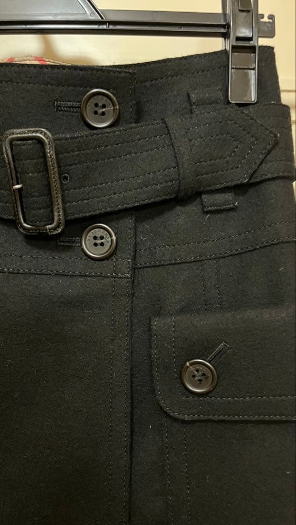 BURBERRYバーバリー三陽商会黒ウールスカート超美品