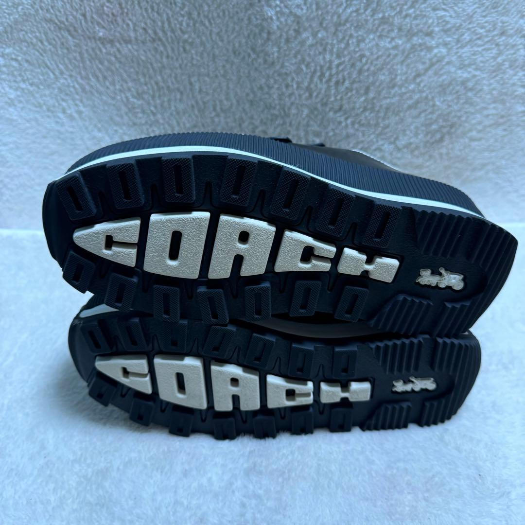 【COACH】美品✨レザーシューズ　23.5cm D-ring スニーカー　厚底
