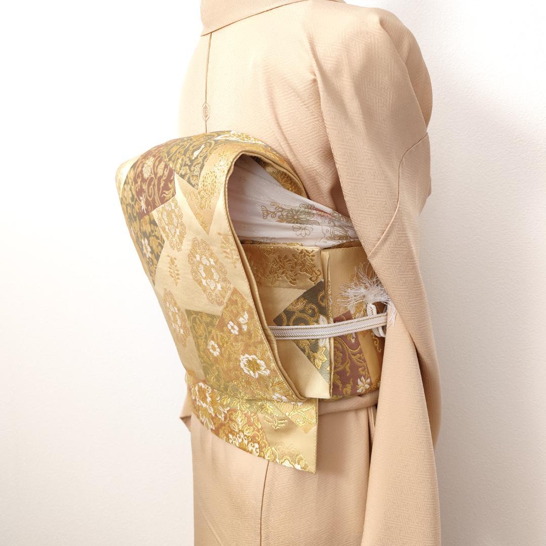 作り帯】袋帯 二重太鼓 色紙 華文 金糸 箔 二部式帯 F096 - メルカリ