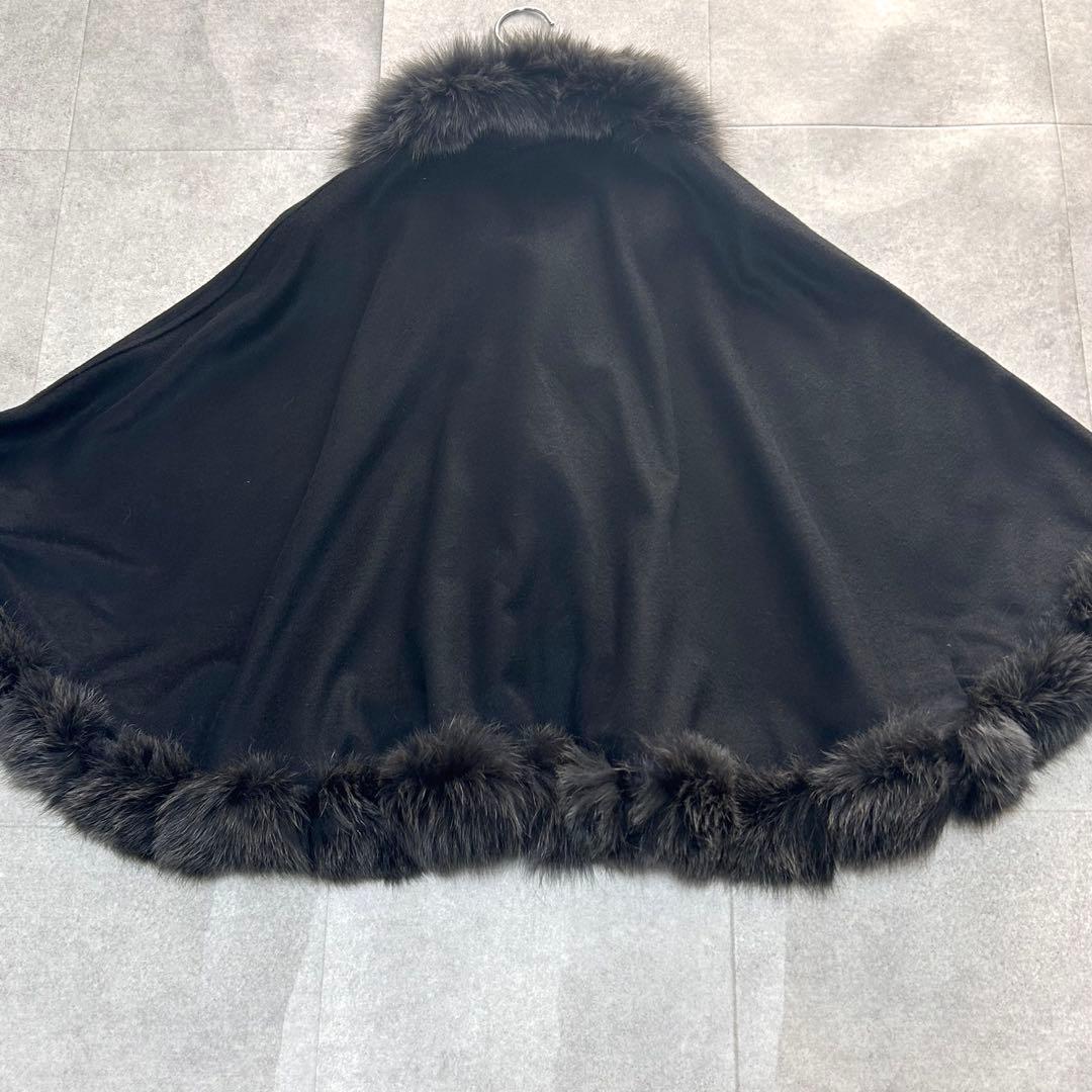 タグ付✨】サガファー カシミヤ ポンチョ 毛皮 ブルーフォックス