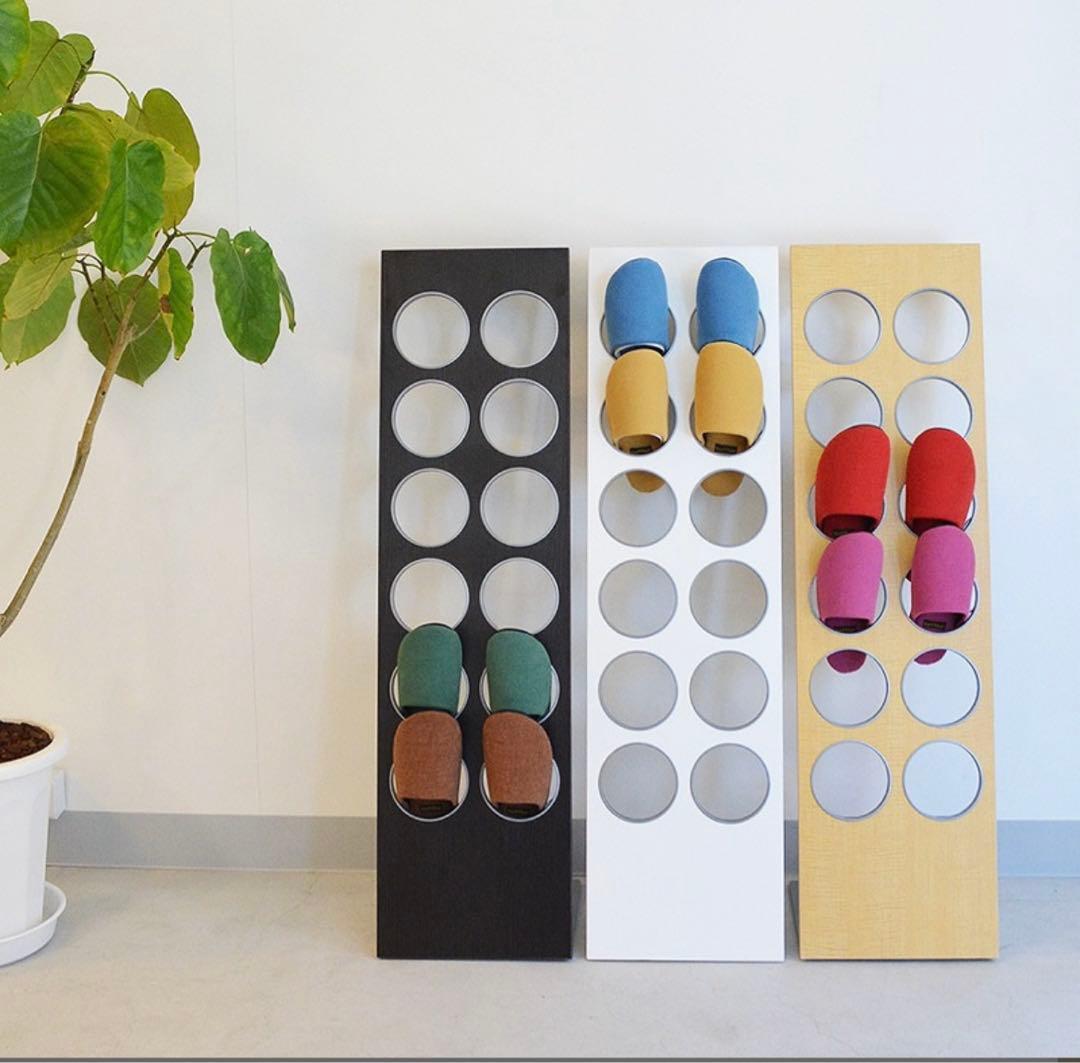 スリッパラック ダークブラウン スリッパラック スリム 仕切り付き パンダン製 2色展開 ダークブラウン