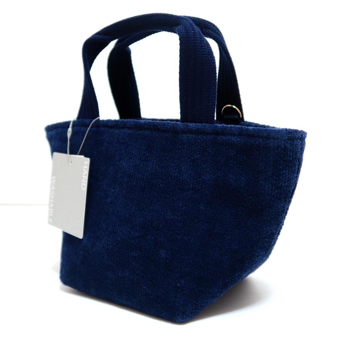 新品 FEILER ユニカラー ミニ 舟形 トート バッグ ネイビー 無地