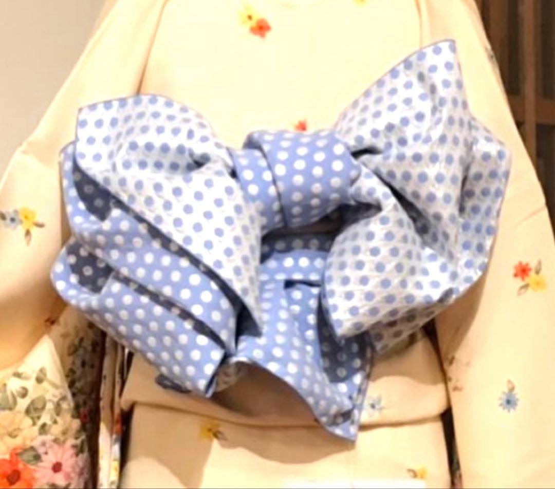 tsubakian シャイニードット 兵児帯 水色×シルバーの通販はau PAY