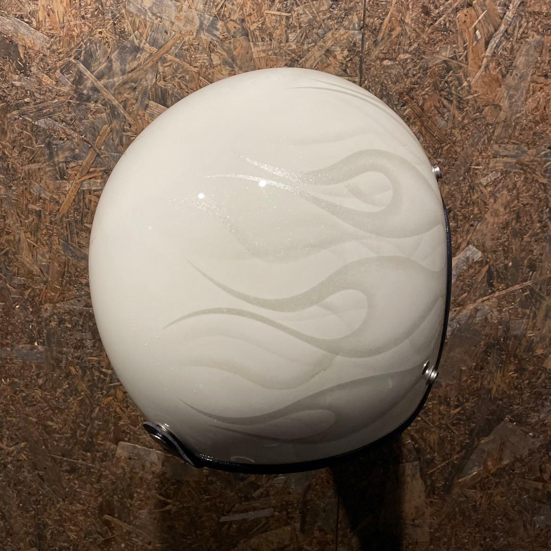 新品未使用一点物】カスタムペイント ジェットヘルメット ファイヤー