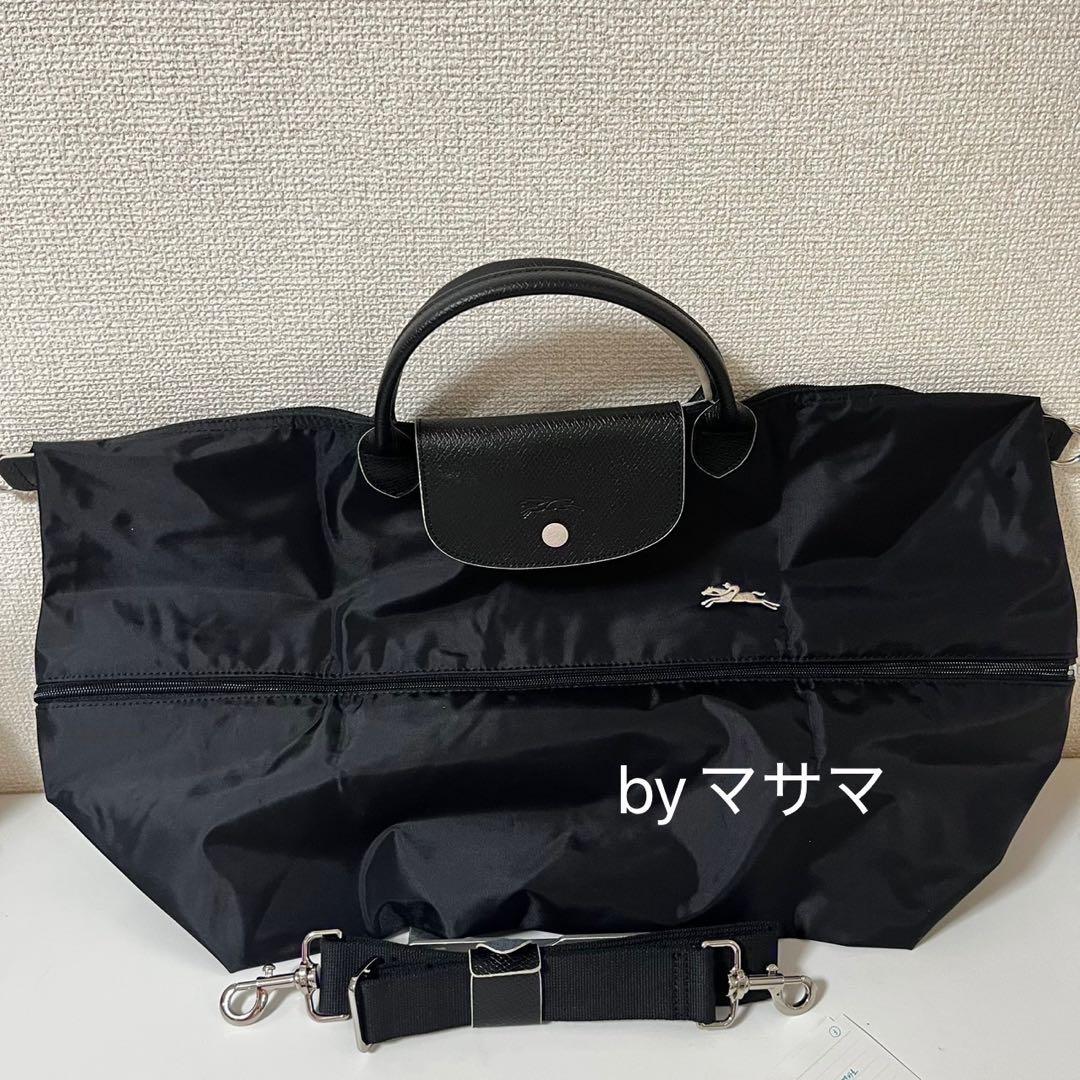 新品】ロンシャン ル・プリアージュボストン黒、グレー(刺繍) - メルカリ